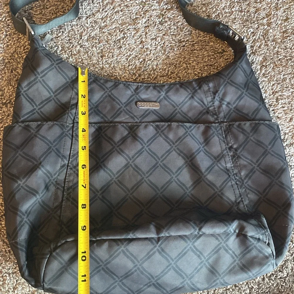 Baggallini Gray & Black Diamond Large Travel Shoulder Hobo Bag Purse